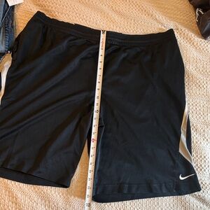 Nike Black Athletic Shorts with White Accent Swoosh Has pockets xl mens
